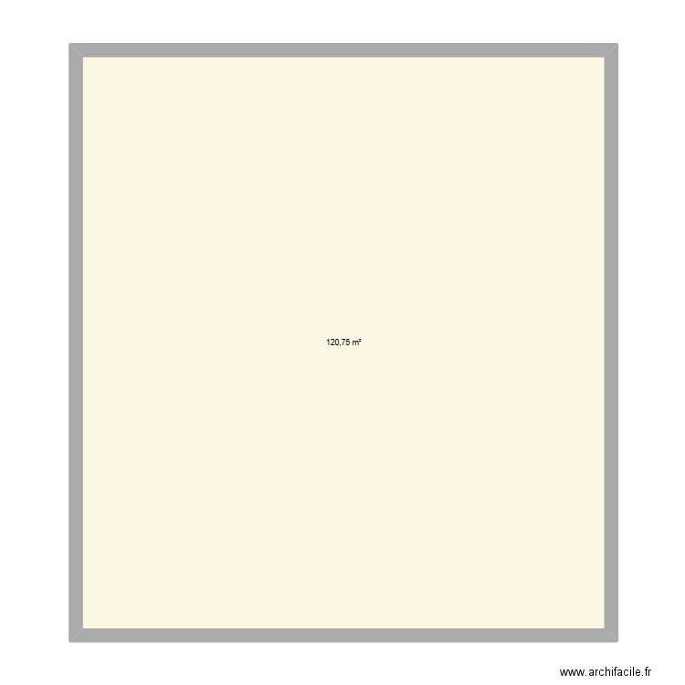 grange. Plan de 1 pièce et 121 m2