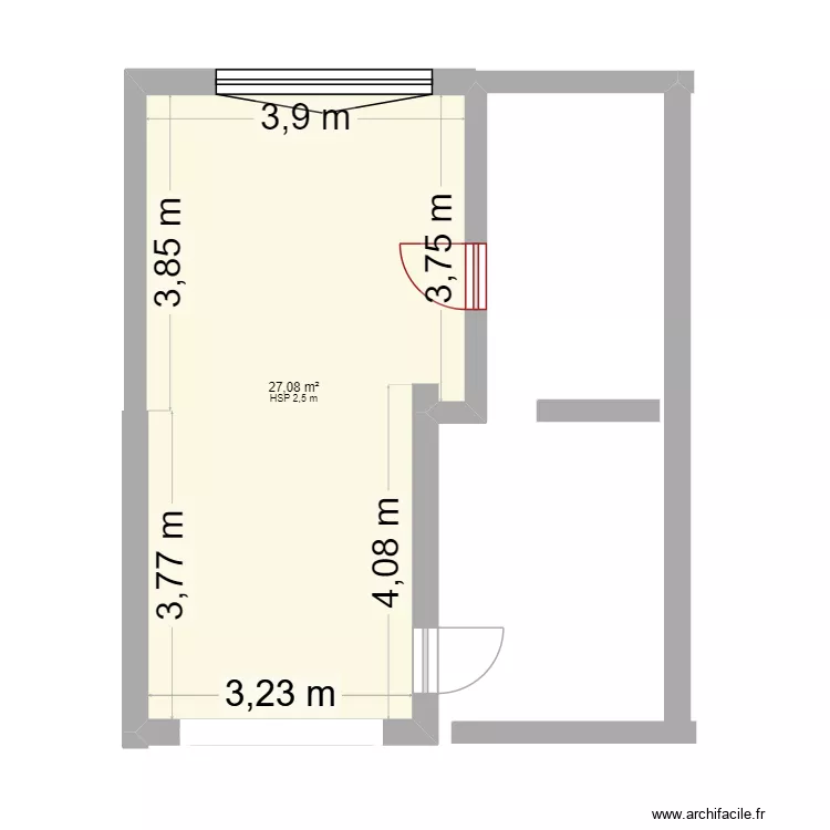Maison 1. Plan de 1  et 27 m²