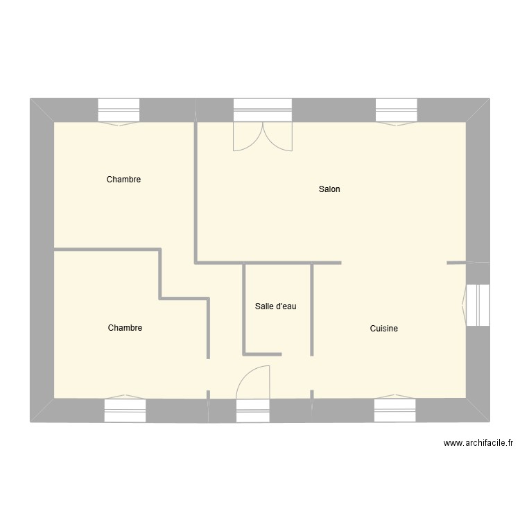 DUCHENE - Initial. Plan de 1 pièce et 64 m2