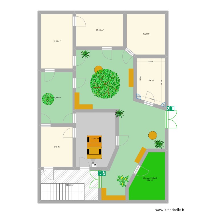 La Contée. Plan de 10 pièces et 138 m2