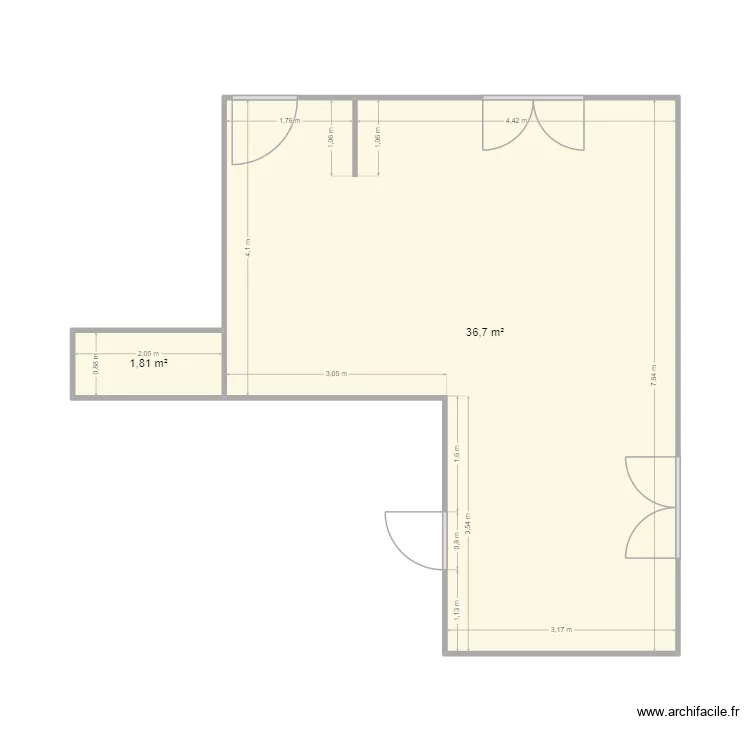 Faure. Plan de 2  et 39 m²