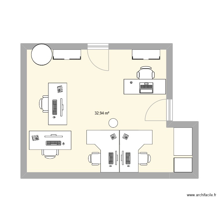 R129 +1. Plan de 1 pièce et 33 m2