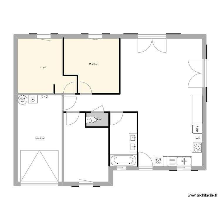 Maison CAMUS 80m. Plan de 4 pièces et 39 m2