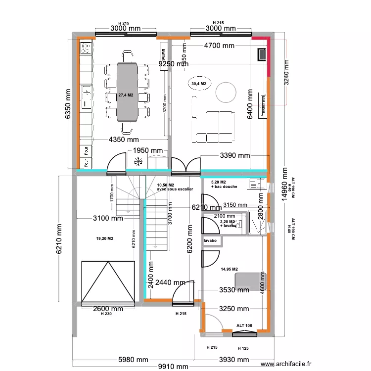 9 JF RDCH 19 04 26. Plan de 42  et 591 m²