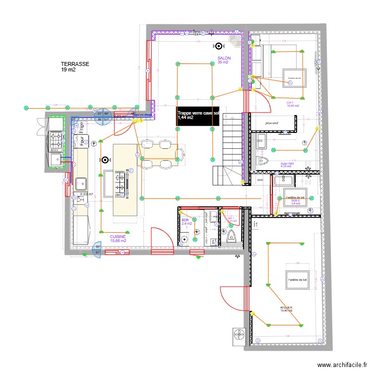 rdc2. Plan de 2 pièces et 0 m2