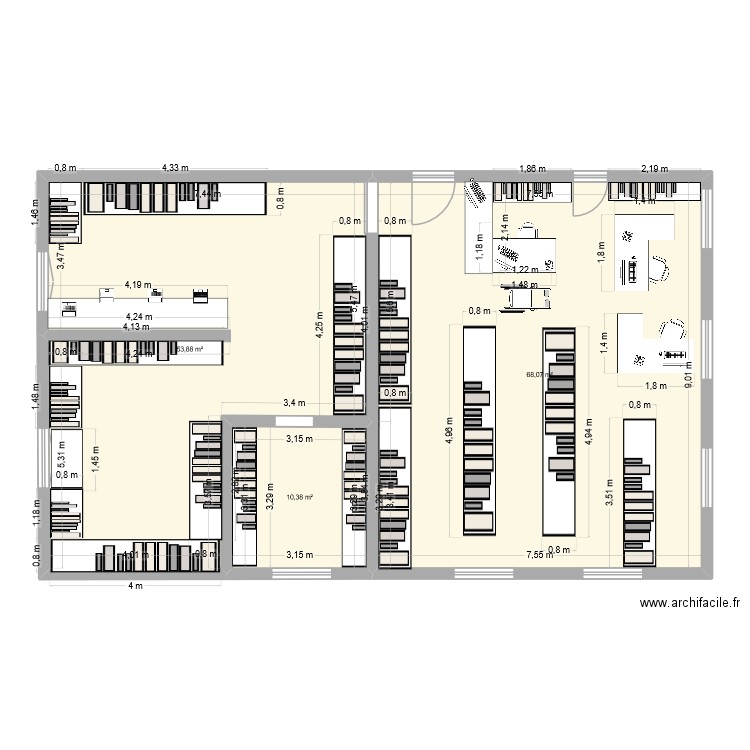 projet 1. Plan de 3 pièces et 133 m2