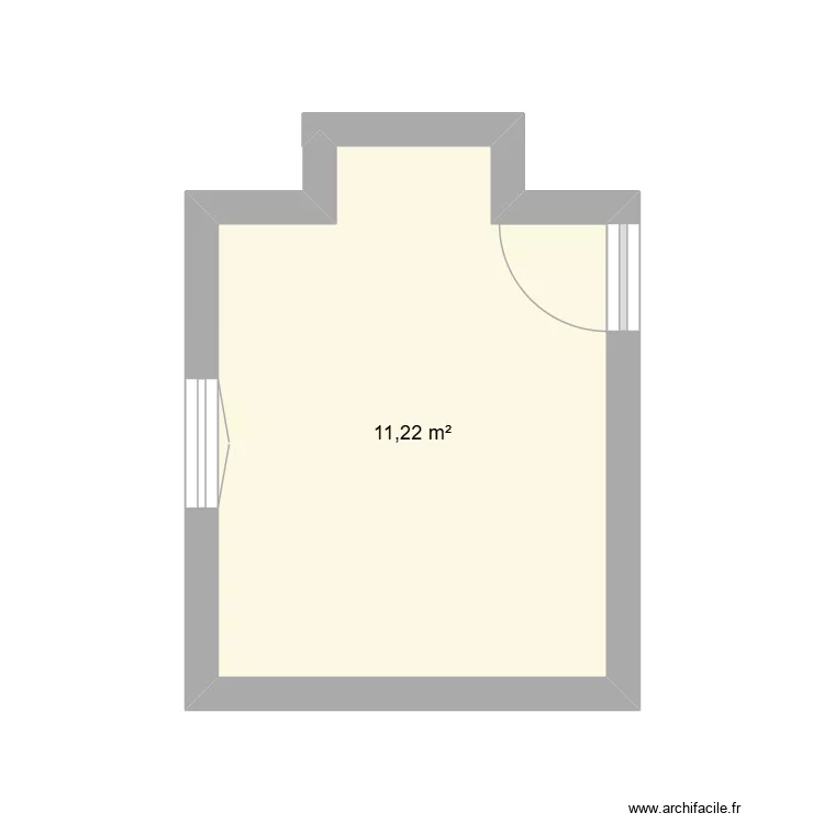 CHAMBRE. Plan de 1  et 11 m²