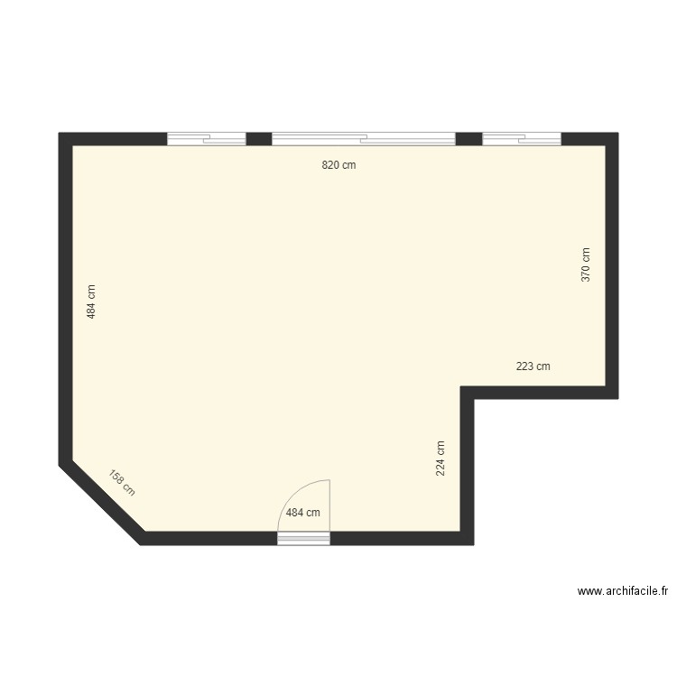 bene 1. Plan de 1 pièce et 43 m2