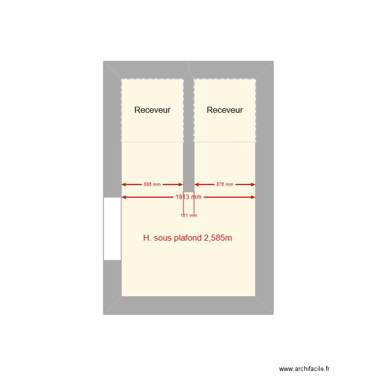 CHRH. Plan de 1 pièce et 6 m2