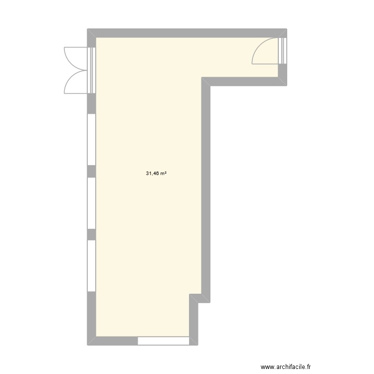 chef d\'oeuvre. Plan de 1 pièce et 31 m2