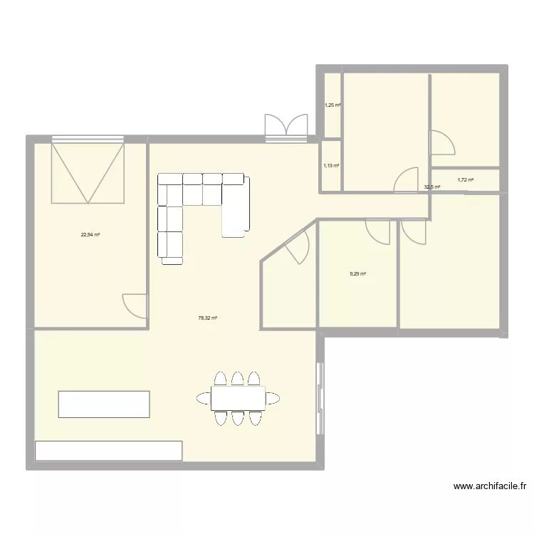 Maison Mid Century 1. Plan de 7  et 147 m²
