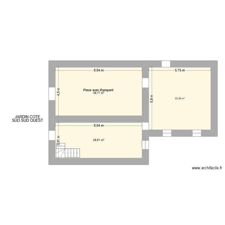 Chemin de Saintes Etage 1. Plan de 3 pièces et 96 m2