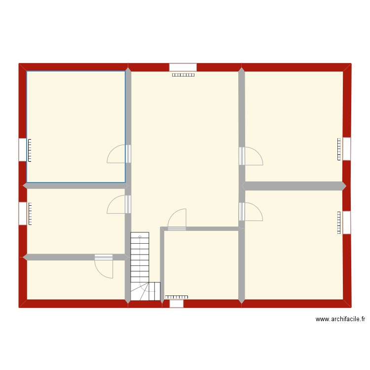 ETAGE. Plan de 7 pièces et 131 m2