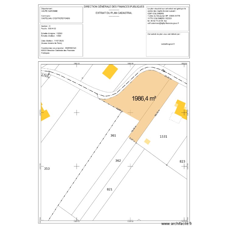 plan cadastre castelnau. Plan de 0 pièce et 0 m2