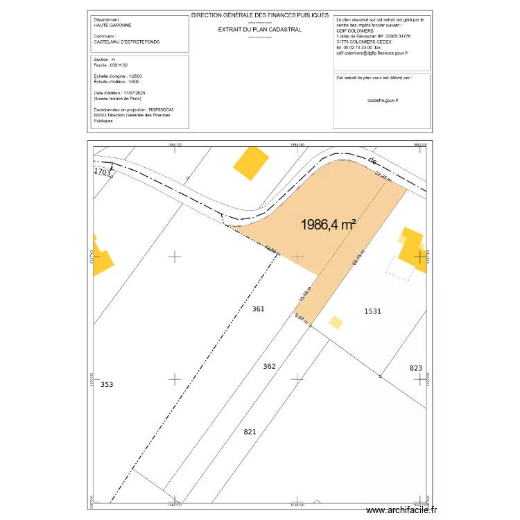 plan cadastre castelnau. Plan de 