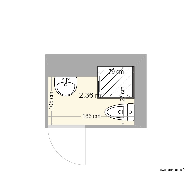 Ferrandière Skand. Plan de 1 pièce et 2 m2