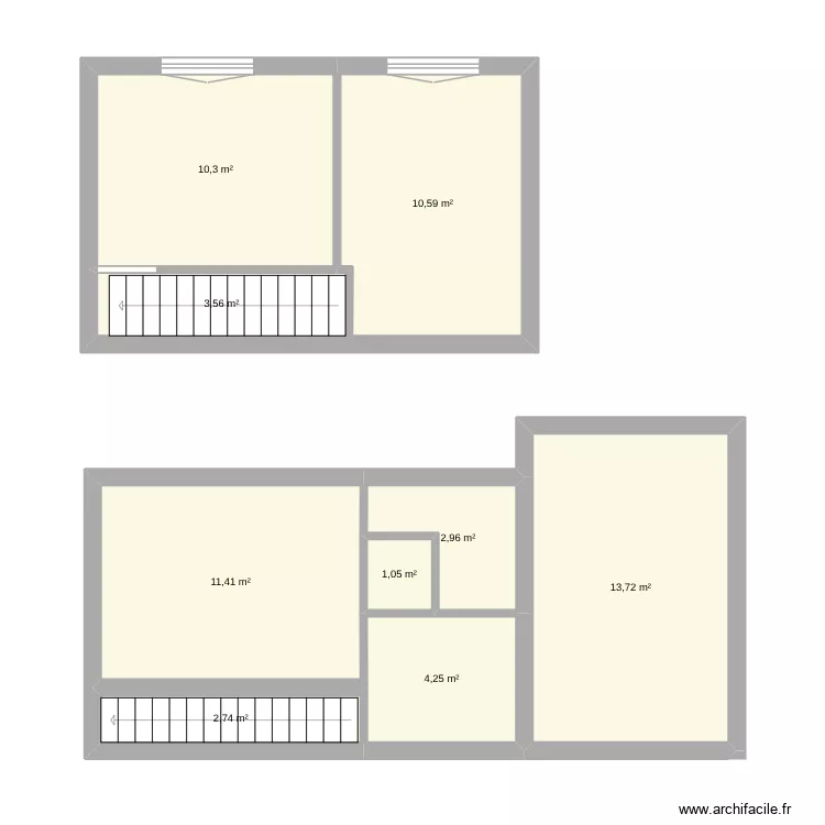 Petite maison all&eacute; des dames 2. Plan de 9  et 61 m²