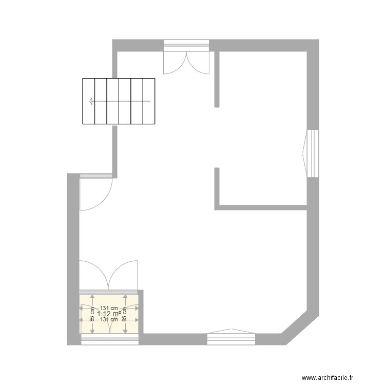 Monfort RDC. Plan de 1 pièce et 1 m2
