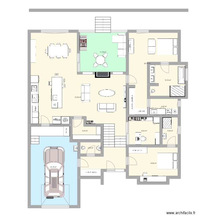 Iris C 1 ch . Plan de 11 pièces et 197 m2