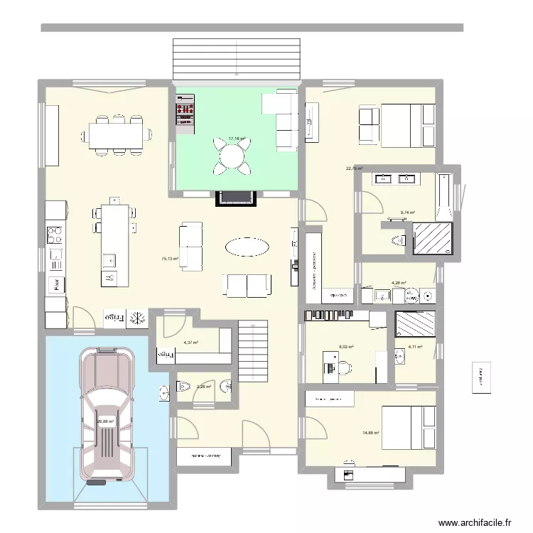 Iris C 1 ch. Plan de 11 pièces et 190 m²