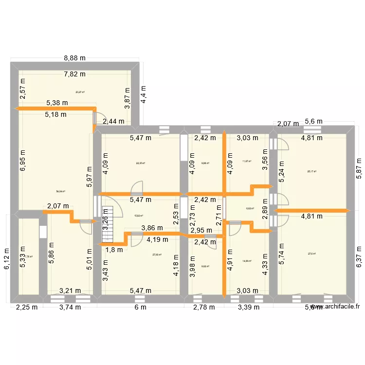 étage nouveau. Plan de 13 et 255 m² étage nouveau. Plan de 13 et 255 m²
