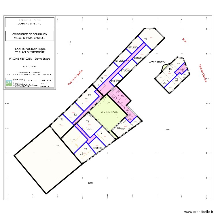 FRICHE MERCIER R+2. Plan de 26 pièces et 1305 m2