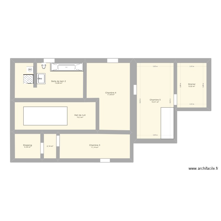 Bomal 2ème étage. Plan de 0 pièce et 0 m2