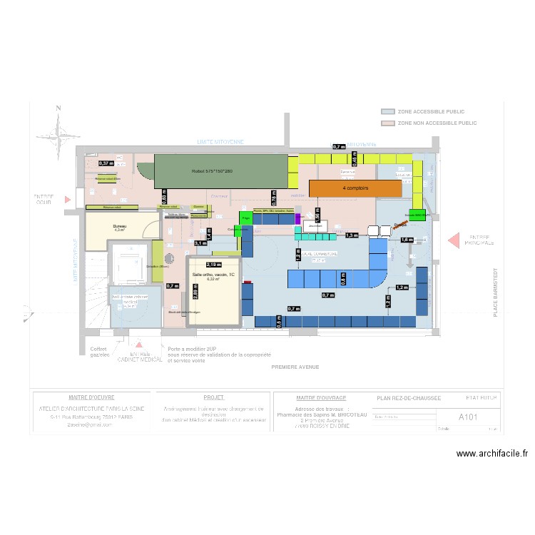 Pcie RDC v20/8/25. Plan de 2 pièces et 11 m2