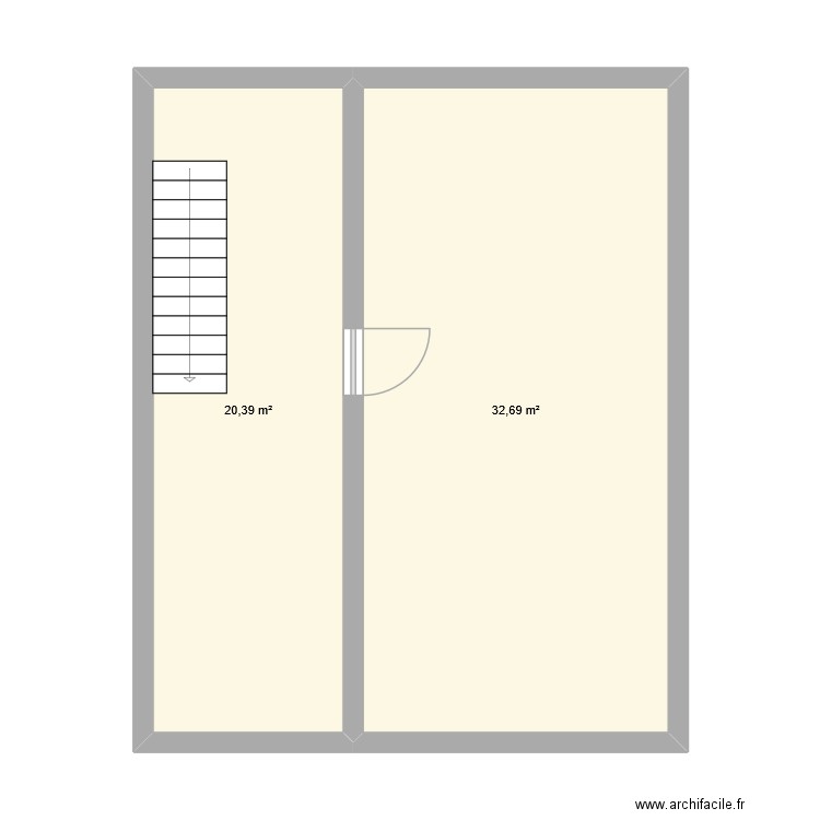 geo 2eme. Plan de 2 pièces et 53 m2