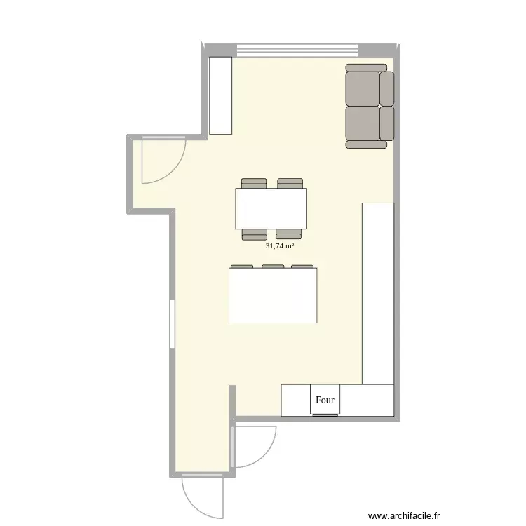 LaSalle. Plan de 1 Pièce et 32 m²