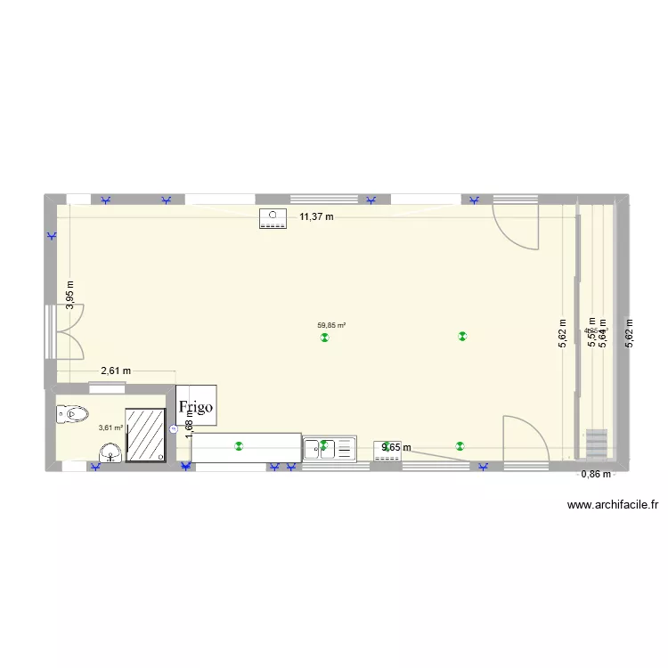 HABITATION. Plan de 3  et 68 m²