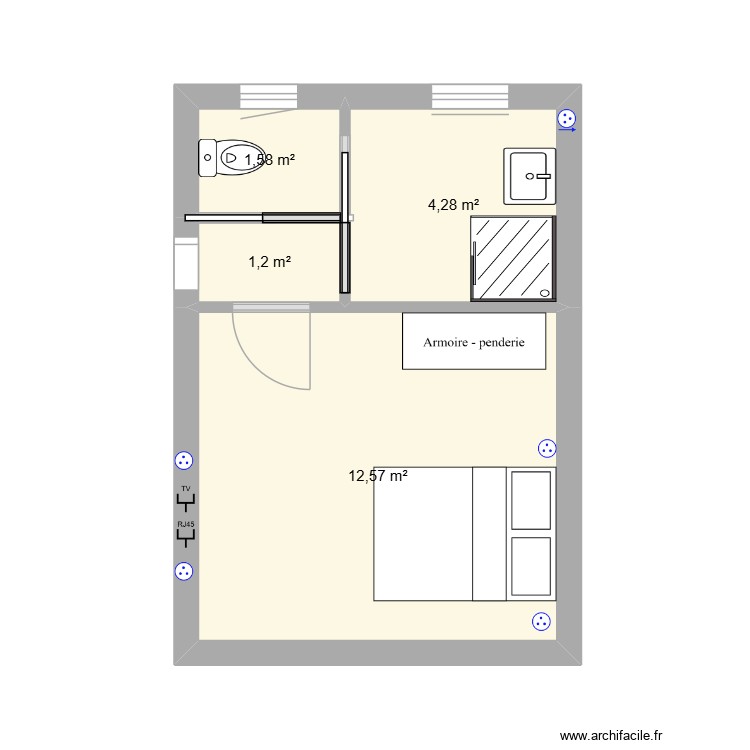 plan sdb t. Plan de 0 pièce et 0 m2