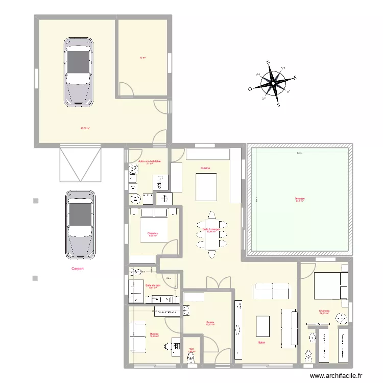 Plan 18. Plan de 11  et 203 m²