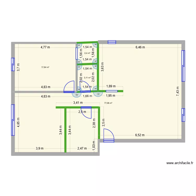 BLMTL_murs. Plan de 4 et 100 m² BLMTL_murs. Plan de 4 et 100 m²