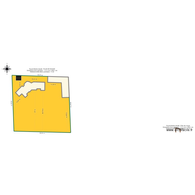 Duprat Marie-claude / PLAN DE MASSE. Plan de 2 pièces et 355 m2