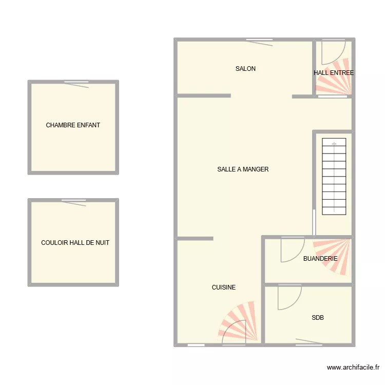decoster plan. Plan de 7  et 76 m²
