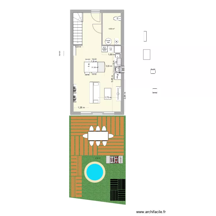 Appartement Hauteville v4. Plan de 