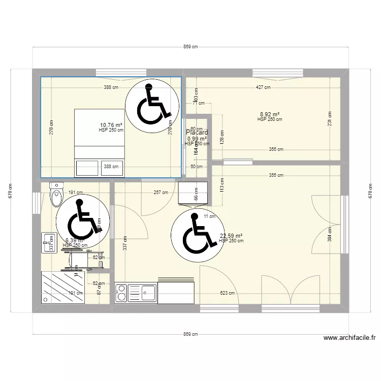 50 m&sup2; PP. Plan de 