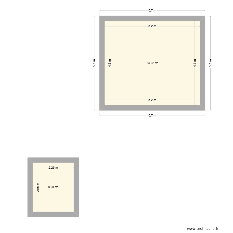 Garches 1. Plan de 2 pièces et 30 m2