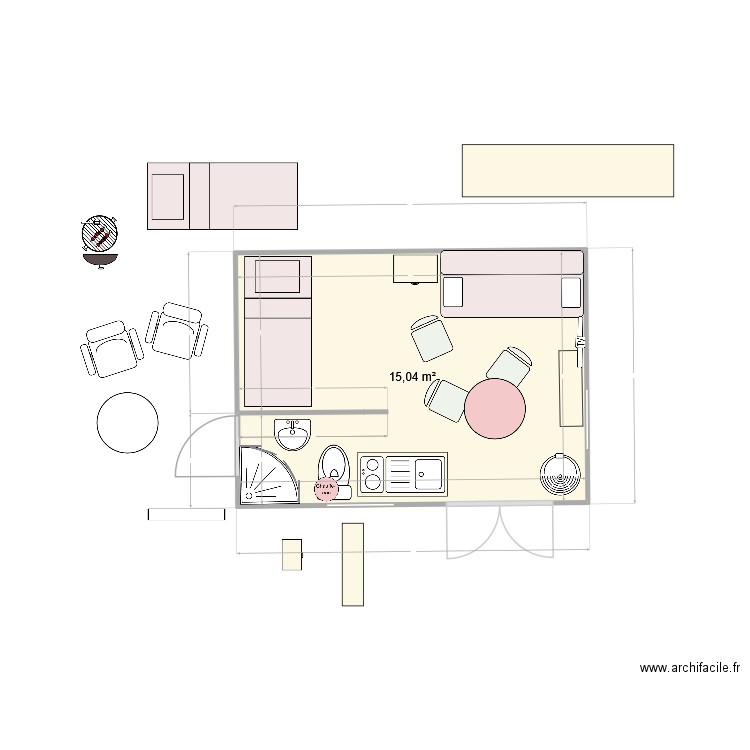 Kerg v ersion sans ext 4. Plan de 1 pièce et 15 m2
