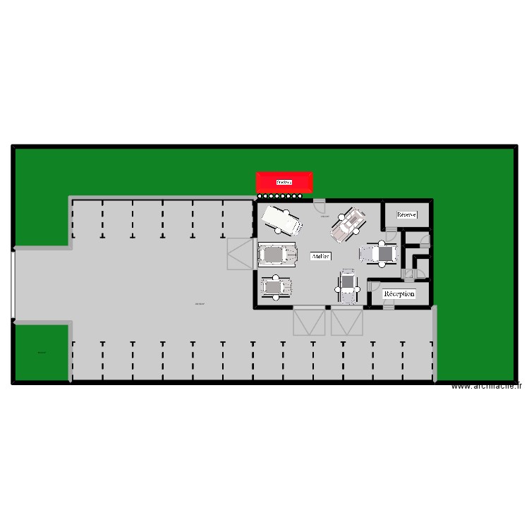 garage ad. Plan de 10 pièces et 660 m2