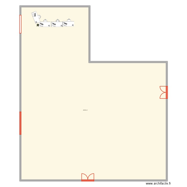 1ere ebauche magasin. Plan de 1 pièce et 499 m2