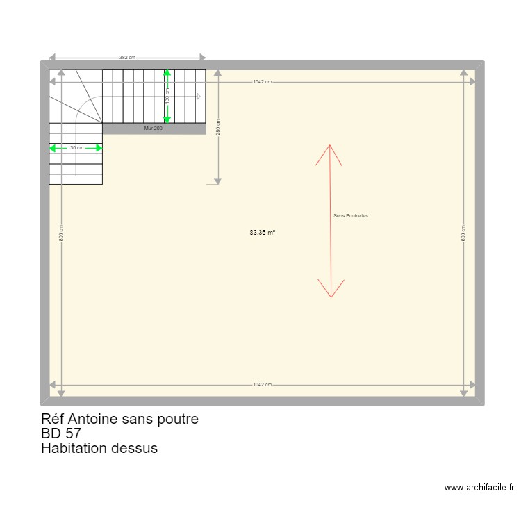 Antoine sans poutre. Plan de 0 pièce et 0 m2