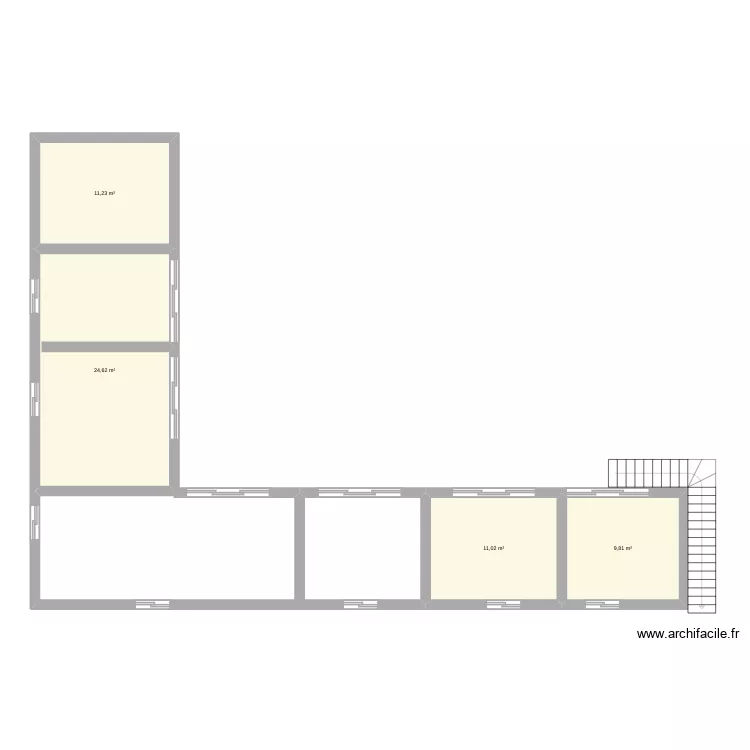 L Plaza. Plan de 4  et 57 m²
