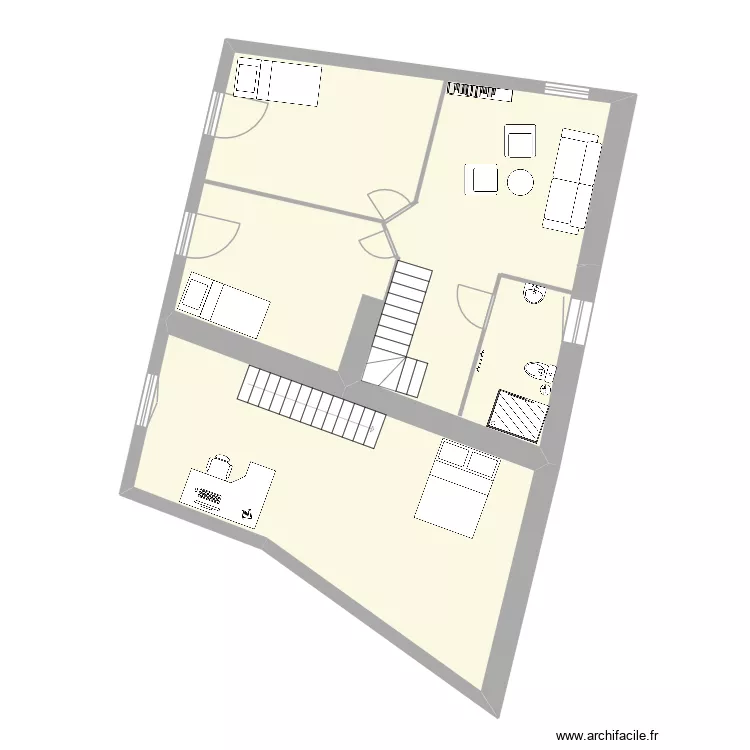 01-2026 Mey 1er etage. Plan de 2 pièces et 93 m²