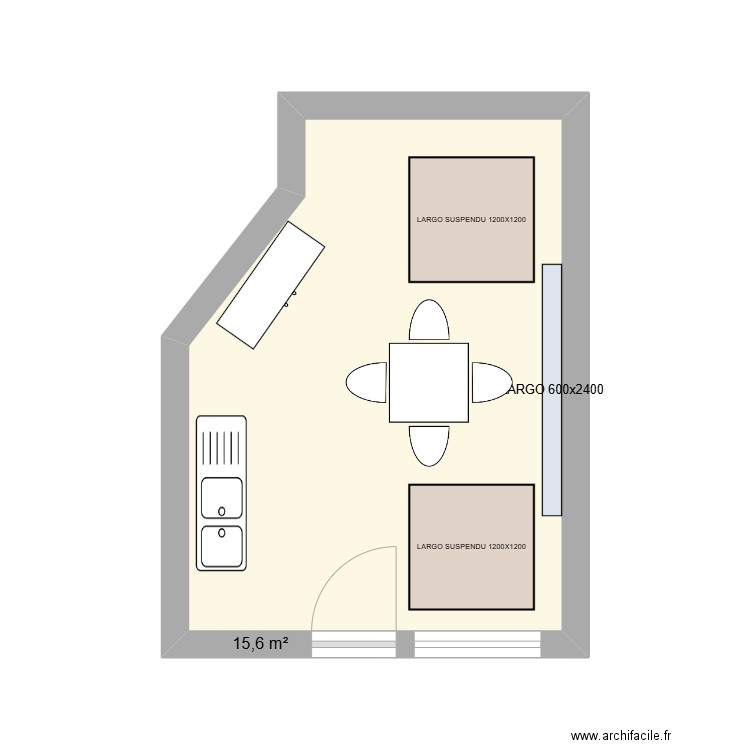 SALLE DE PAUSE 21. Plan de 1 pièce et 16 m2