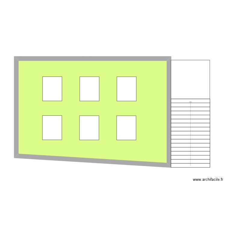 Potager. Plan de 1 pièce et 56 m2