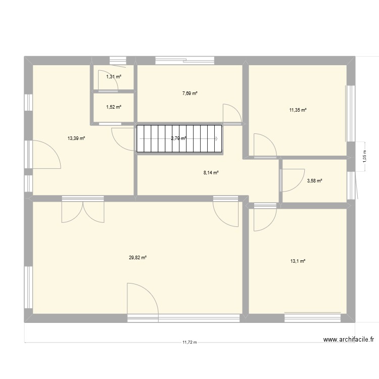 Maison Arlon RdC. Plan de 10 pièces et 93 m2
