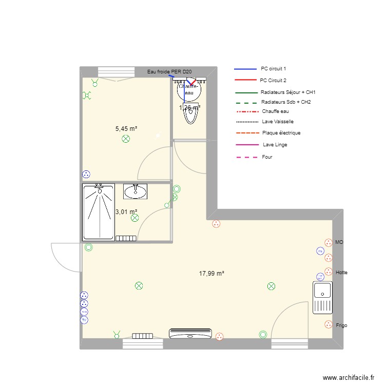 Plomberie Gite 1. Plan de 0 pièce et 0 m2
