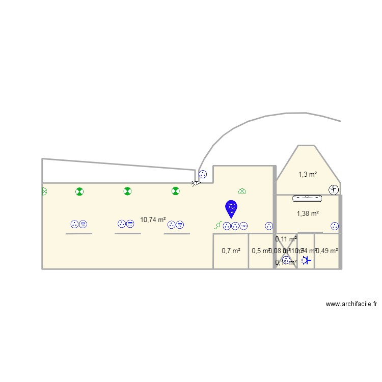 Projet cuisine d'été 2 (plan 2d). Plan de 11 pièces et 16 m2